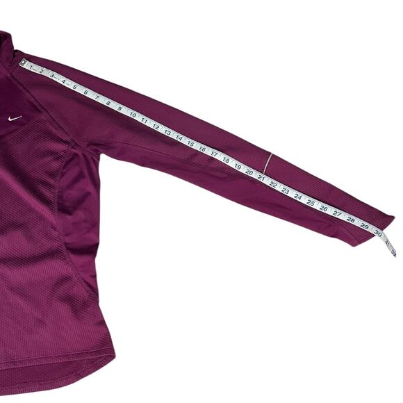 Nike Dri-Fit Women Medium Plum 3/4 Zip Running Pullover High Neck Active Workout - Picture 6 of 14